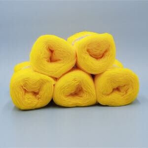 5 skeins set of finger yarn Vivchari #761 yellow 765 yards each
